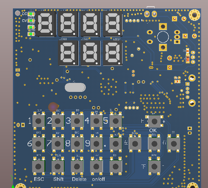数字电源与电子负载显示板电路方案设计（pcb+工具箱）