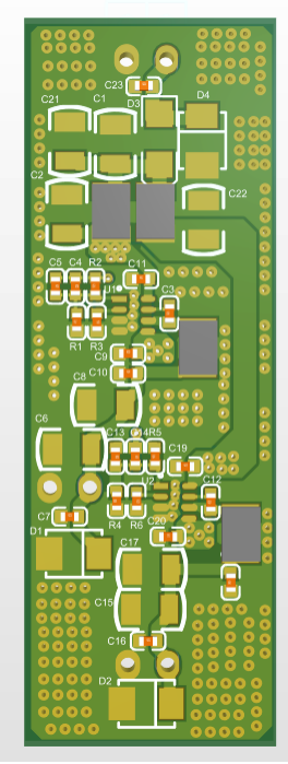 单路输入4.5-36VDC-DC，双路输出5V和12V-3A超低EMI电电源模块原理图pcb