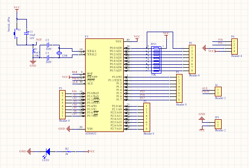 51单片机系统板 52单片机系统板 原理图 PCB （Altium Designer）
