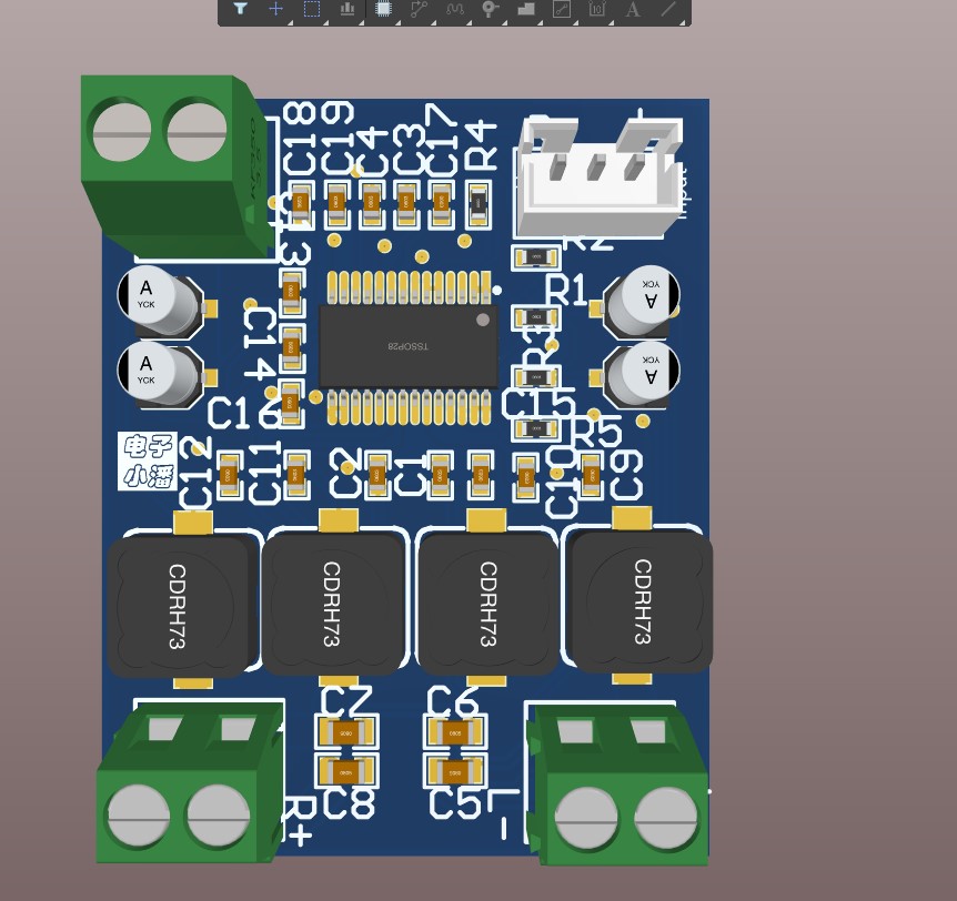 TPA 3110D2  12V 双声道  数字功放板 （原理图+PCB）