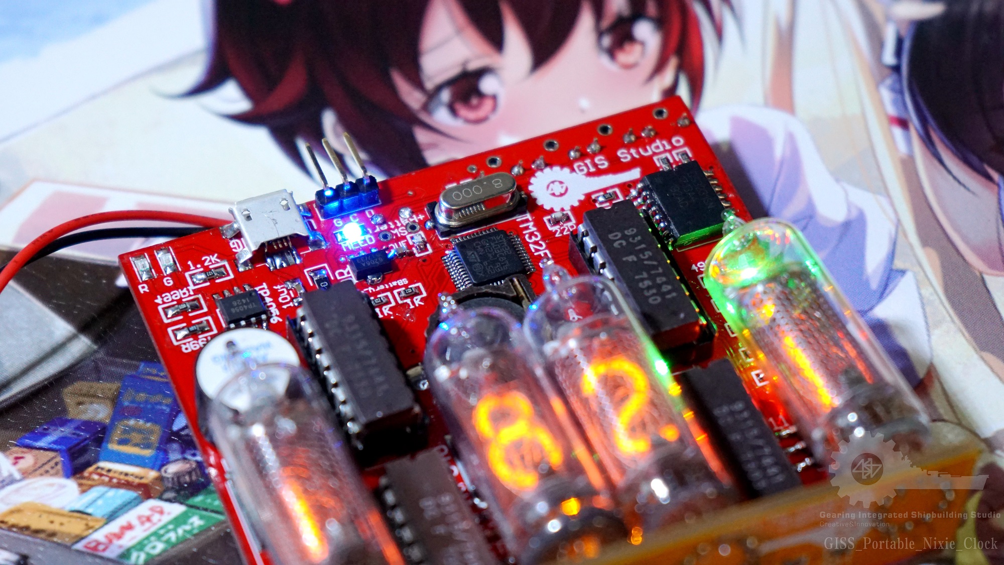 四位IN16辉光钟制作资料 附STM32单片机程序和PCB文件