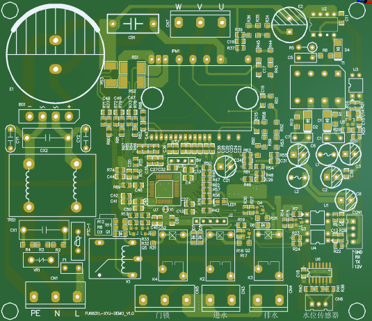 基于峰岹的FU6813L波轮洗衣机控制方案（原理图+PCB+源程序）